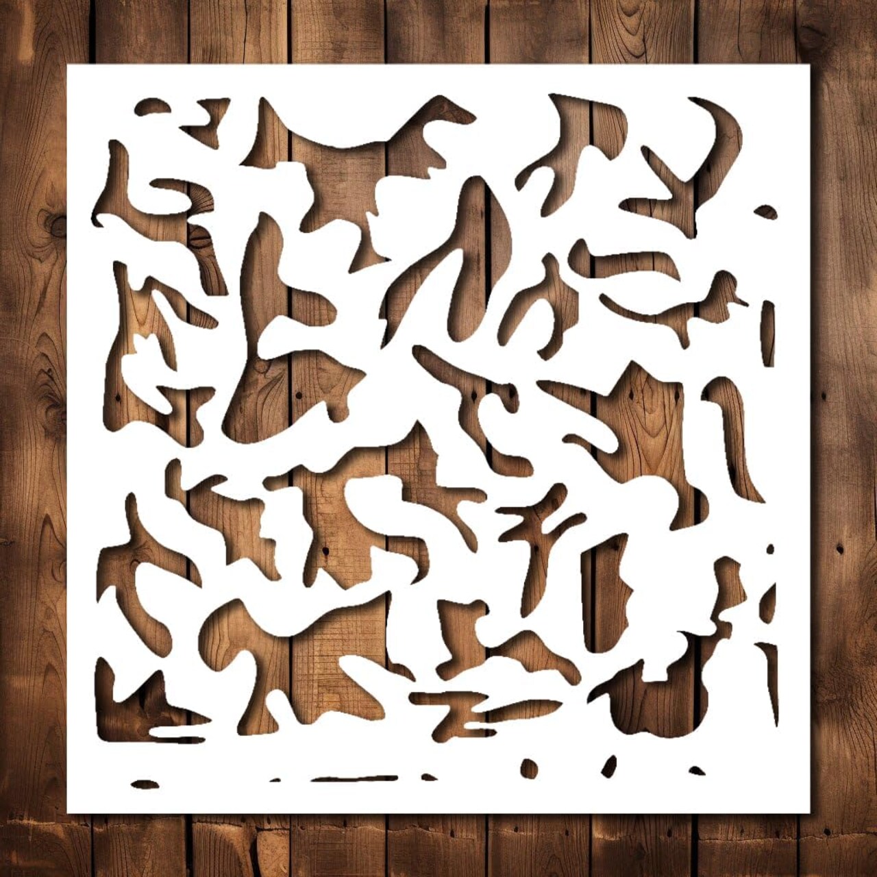 Camouflage Stencil Template - Reusable Military Army Camo Camouflage Stencils for Painting on Wood, Glass, Wall Rock, Walls, Canvas, Glassware, Spray Painting, Airbrushing, Gun, Guns, Boat (8 x 8)